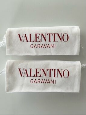 VALENTINO Garavani White & Red Logo'd Dust Bags, NEW Set of 2